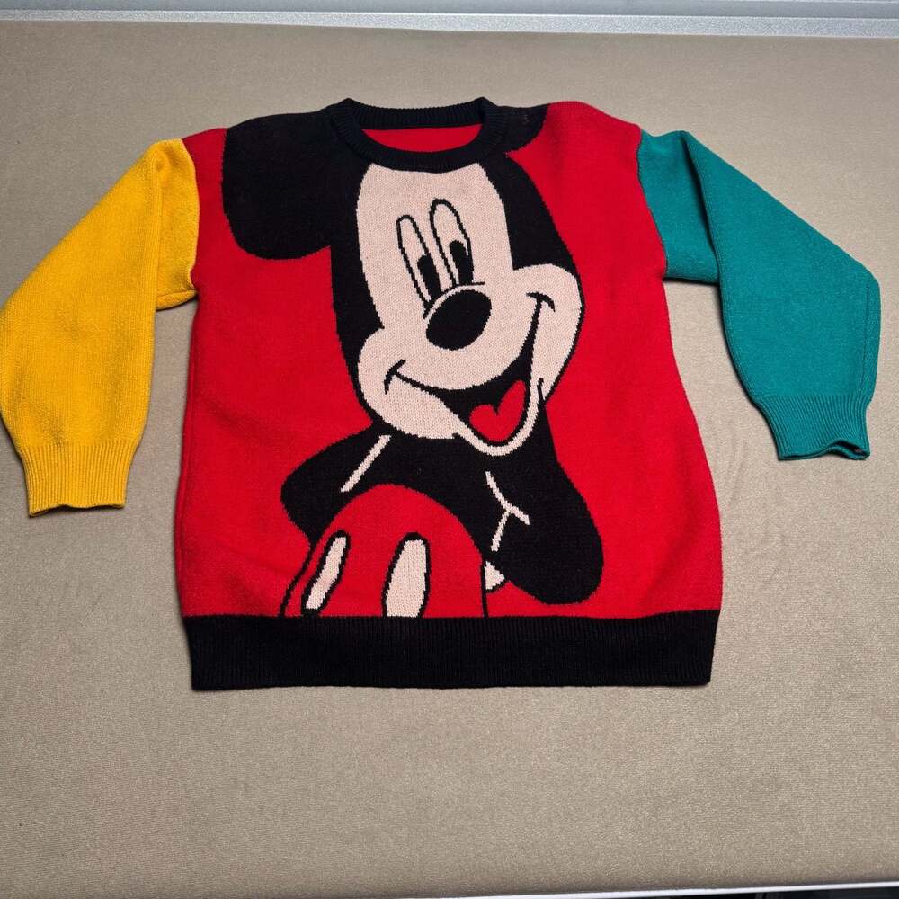 Vintage 90s Mickey & Co. Disney Colorblock Mickey Mouse Knit Sweater